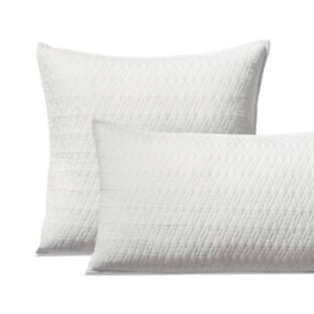 2 Frontgate Resort Diamond Cotton Linen Euro Pillow Shams 26” Square Dove Grey - Picture 4 of 4